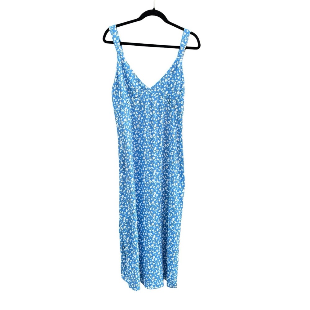 Reformation Lynda Blue Floral Print Midi Dress, Size 8